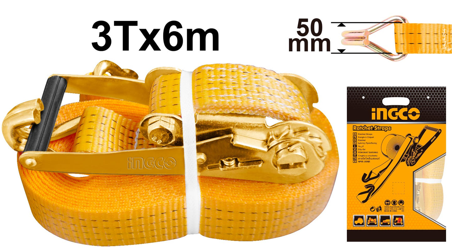 ESLINGA INGCO 6 MT X 50 MM CARGA MAXIMA 3.000 KG. # HRSP361