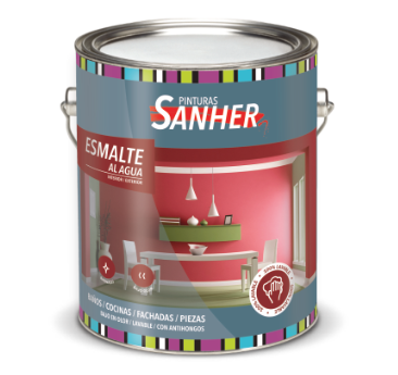 Esmalte al agua Sanher - 4 galones